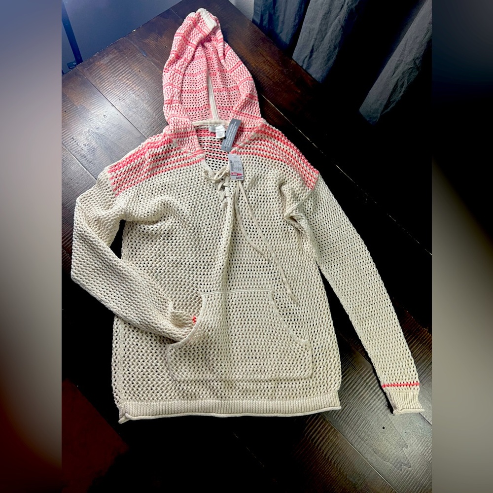 Christopher & Banks Knit Hooded Sweatshirt - Small